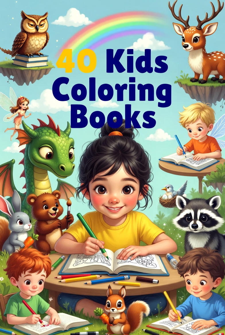 40 Kids Coloring Books